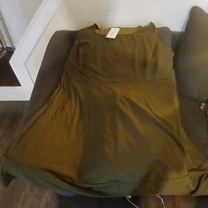 NWT BoomChic Olive Green Sleeveless Maxi Fit N Flair Dress 30W (072325B)